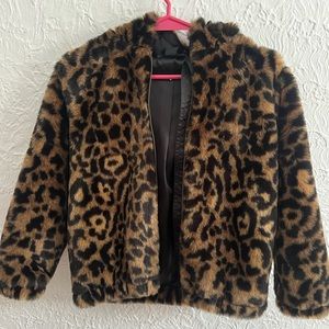 Faux fur leopard print
